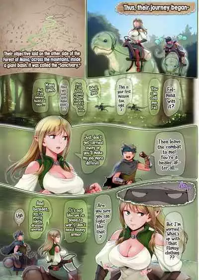 [Horiishi Horuto] Fel to Mana no Mori -Taieki de Tairyoku Kaifuku sasetekureru Bakunyuu Healer Elf- | Fel and the Forest of Mana -The big titty elf healer recovers my stamina with her bodily fluids- [English]