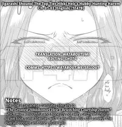 [Igarashi Shouno] Saikyou Hikikomori Onzoushi no Torokeru Konkatsu Harem | The Top-Tier Hikki Heir's Hubby-Hunting Harem Ch. 01-03 [English] [1F47B]