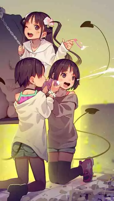 Tiny Evil 5 Part 2 - 淫魔少女３人におちんちん遊ばれる本 (Original Size, No Text)