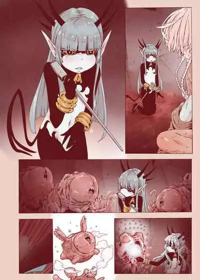 Daraku no Majo ~Shounen Yuusha to Tsurupeta Elf wa Ika ni Shite Majo ni Yabureta ka