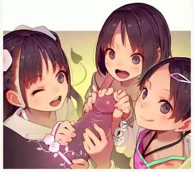 Tiny Evil 5 Part 2 - 淫魔少女３人におちんちん遊ばれる本 (Original Size, No Text)