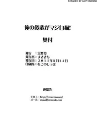 (C80) [CROSS-DO (Masakichi)] Ore no Kouhai ga Maji Shironeko! (Ore no Imouto ga Konnani Kawaii Wake ga Nai)