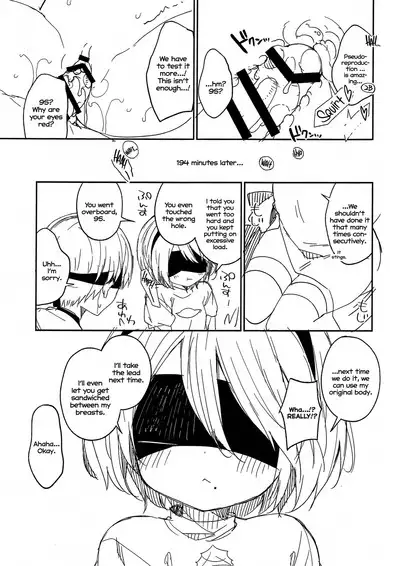 (COMIC1☆13) [Cocoa Holic (Yuizaki Kazuya)] [Gokuhi] YoRHa Kitai 2B no Shoushizaika Gitai Unyou Shiken ni Kansuru Houkoku｜[Classified] Report on the Trial Run of YoRHa Unit 2B's Cost Saving Chassis (NieR:Automata) [English] [Nishimaru]